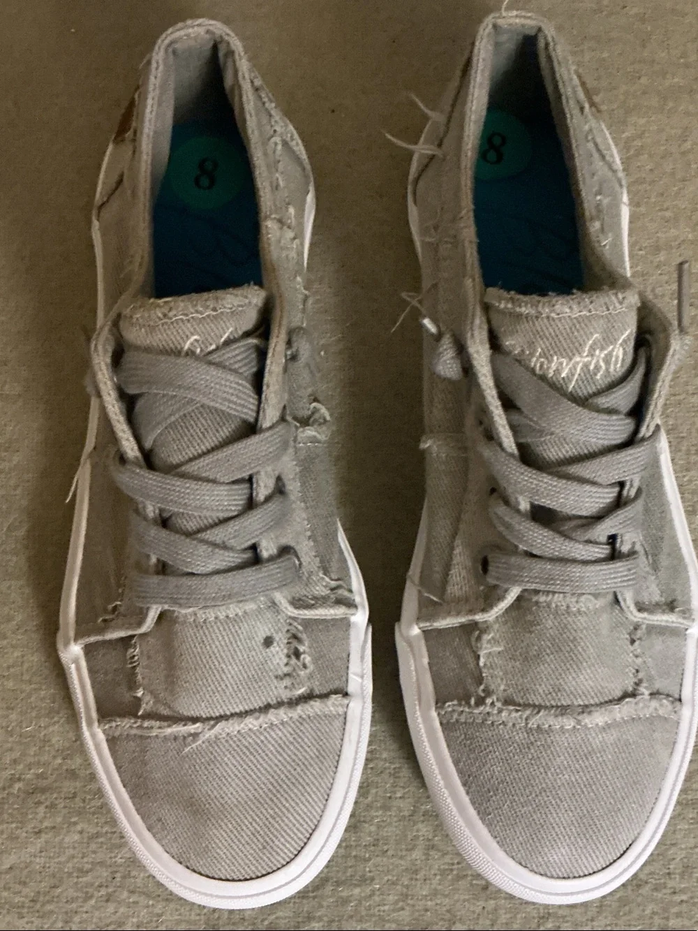 Blowfish Men's Light Gray Canvas Low-Top Sneakers
